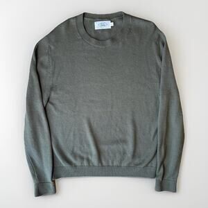 Alex Crane Merino Wool Sweater Large Green Olive Green Made in USA Minimalist